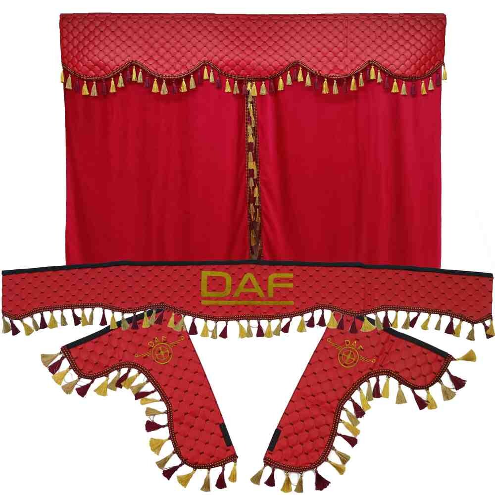 Шторка Екошкіра "Pergam" DAF лоб+косинки+спальник червона Шторка Екошкіра "Pergam" DAF лоб+косинки+спальник червона