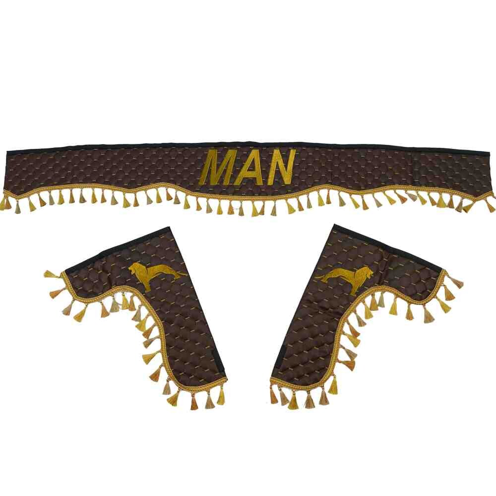 Шторка Екошкіра "Pergam" MAN лоб+косинки+спальник коричнева Шторка Екошкіра "Pergam" MAN лоб+косинки+спальник коричнева