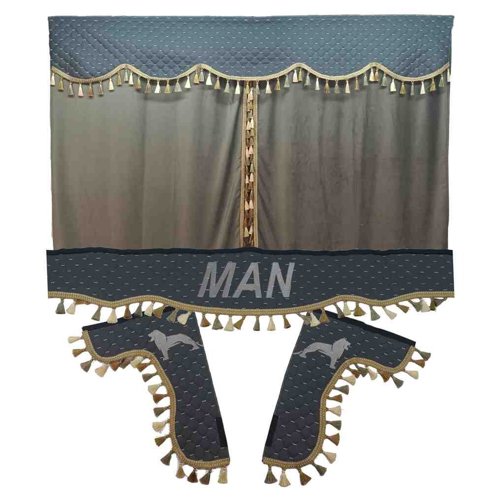 Шторка Екошкіра "Pergam" MAN лоб+косинки+спальник сіра Шторка Екошкіра "Pergam" MAN лоб+косинки+спальник сіра