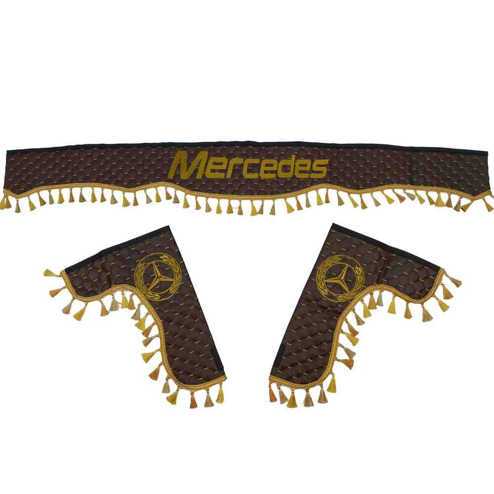 Шторка Экокожа "Pergam" MERCEDES лоб+косынки коричневый Шторка Экокожа "Pergam" MERCEDES лоб+косынки коричневый