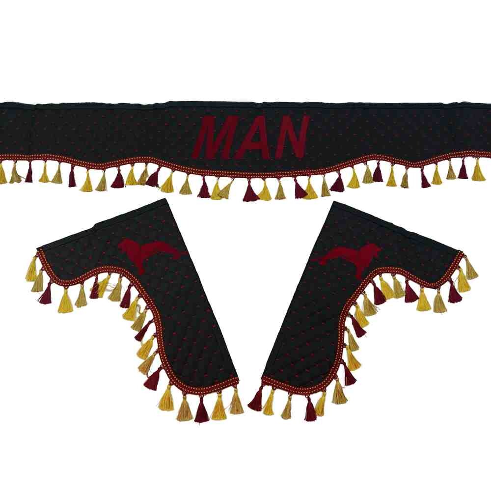 Шторка Екошкіра "Pergam" MAN лоб+косинки+спальник чорна Шторка Екошкіра "Pergam" MAN лоб+косинки+спальник чорна