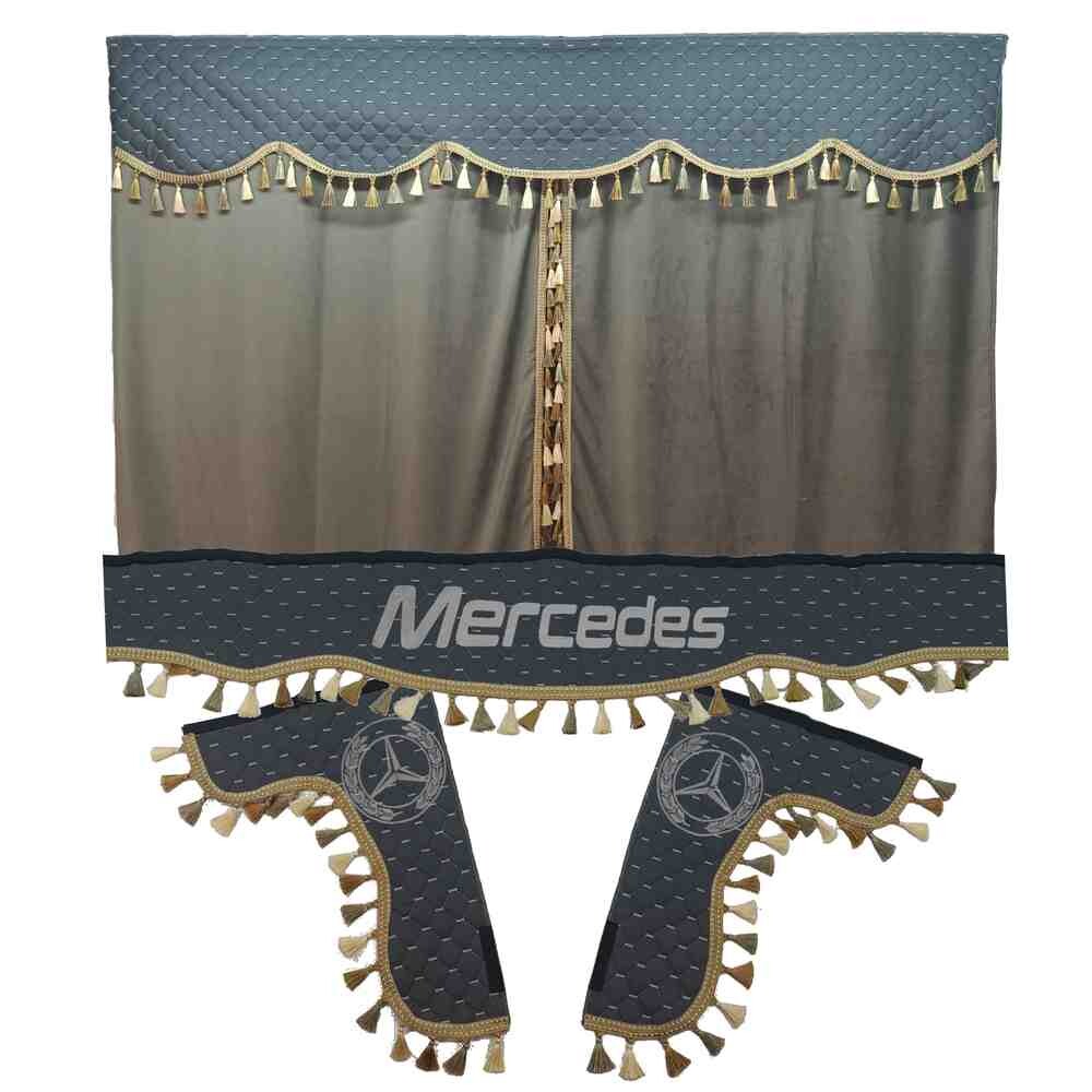 Шторка Экокожа "Pergam" MERCEDES лоб+косынки+спальник серая Шторка Экокожа "Pergam" MERCEDES лоб+косынки+спальник серая