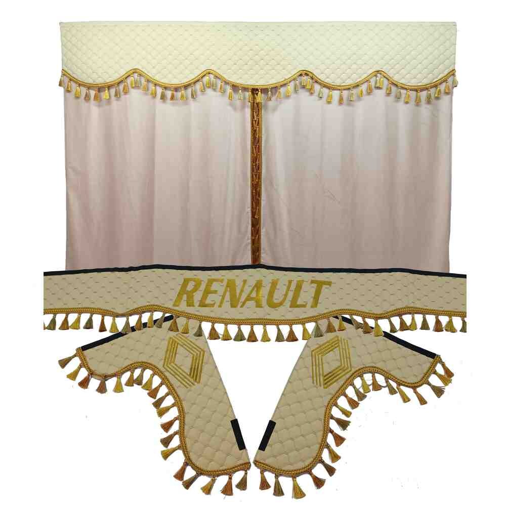 Шторка Екошкіра "Pergam" RENAULT лоб+косинки+спальник бежева