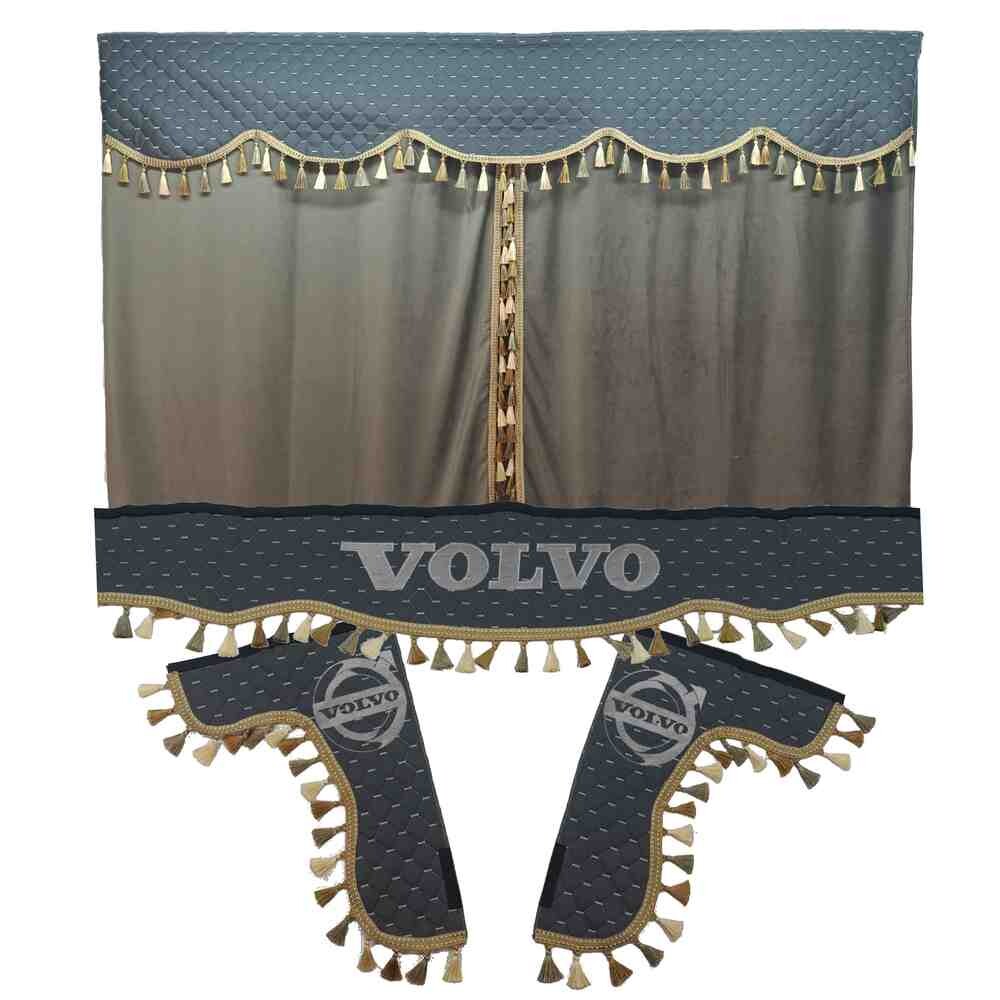 Шторка Экокожа "Pergam" VOLVO лоб+косынки+спальник серая Шторка Экокожа "Pergam" VOLVO лоб+косынки+спальник серая