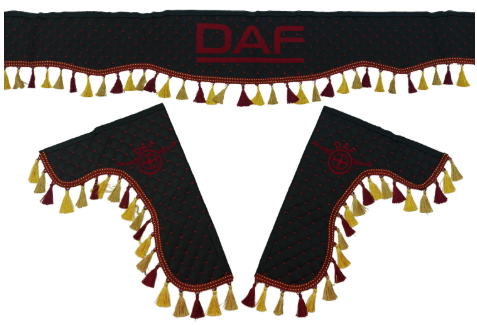 Шторка Екошкіра "Pergam" DAF лоб+косинки чорна