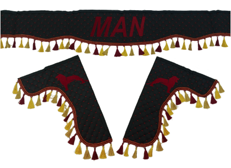 Шторка Екошкіра "Pergam" MAN лоб+косинки чорна Шторка Екошкіра "Pergam" MAN лоб+косинки чорна