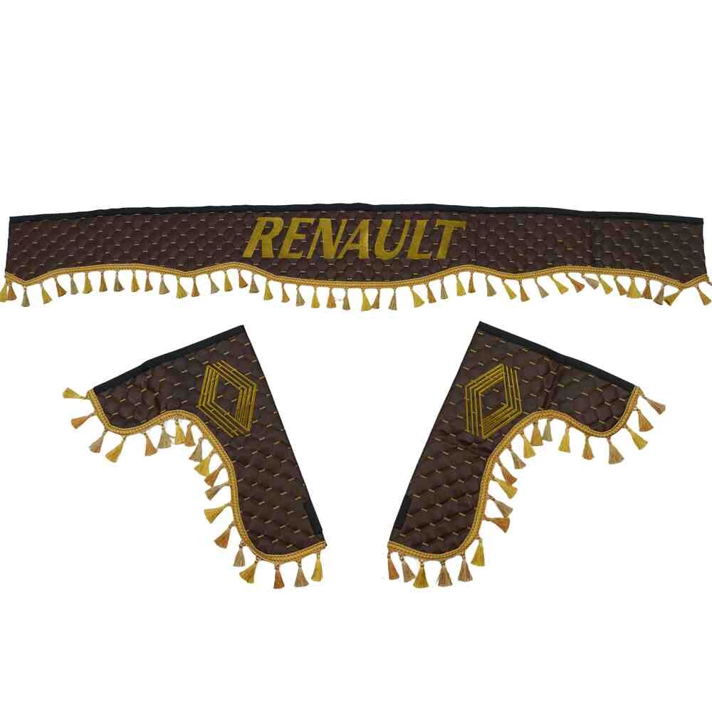 Шторка Экокожа "Pergam" RENAULT лоб+косынки коричневый