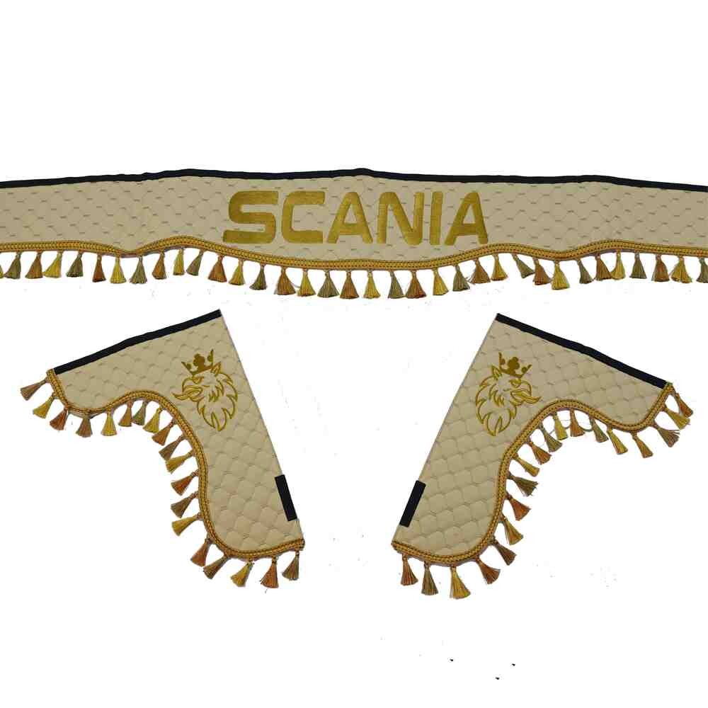 Шторка Екошкіра "Pergam" SCANIA лоб+косинки бежевий Шторка Екошкіра "Pergam" SCANIA лоб+косинки бежевий