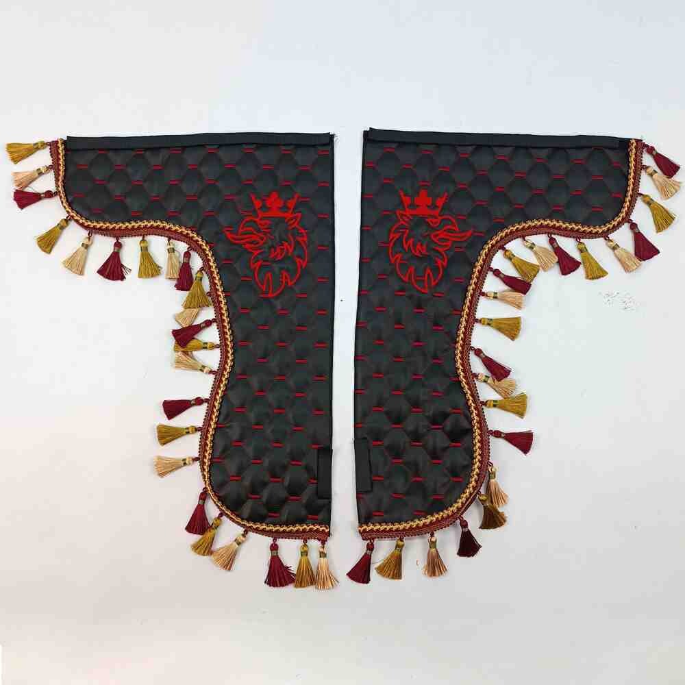 Шторка Екошкіра "Pergam" SCANIA лоб+косинки чорна Шторка Екошкіра "Pergam" SCANIA лоб+косинки чорна