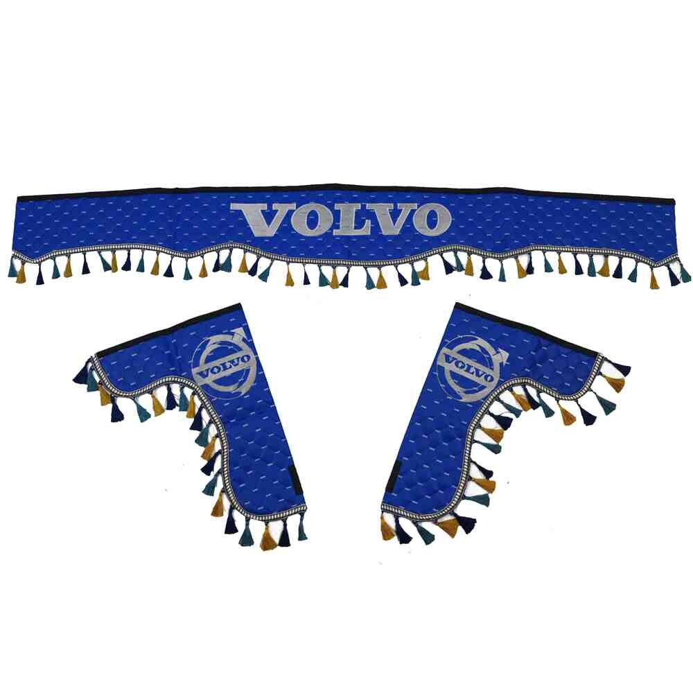 Шторка Екошкіра "Pergam" VOLVO лоб+косинки синя Шторка Екошкіра "Pergam" VOLVO лоб+косинки синя