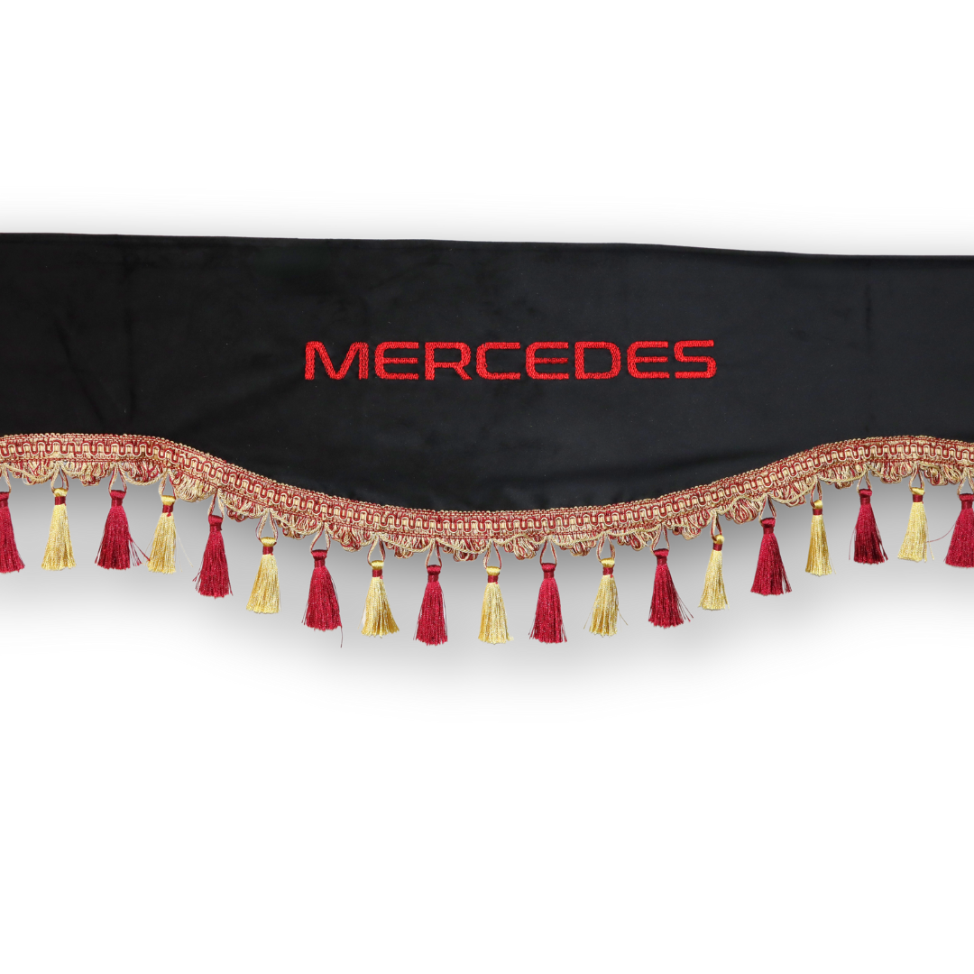 Шторка ВЕЛЮР "Wave" MERCEDES лоб+косинки чорна