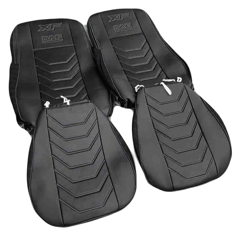 Чохол на сидіння DAF XF105 106 XG CF85 LF (2013-2024) чорна шкіра з чорною ниткою Чохол на сидіння DAF XF105 106 XG CF85 LF (2013-2024) чорна шкіра з чорною ниткою