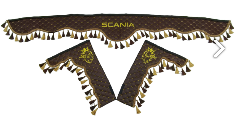 Шторка Экокожа "Maracand" SCANIA лоб+косынки коричневый