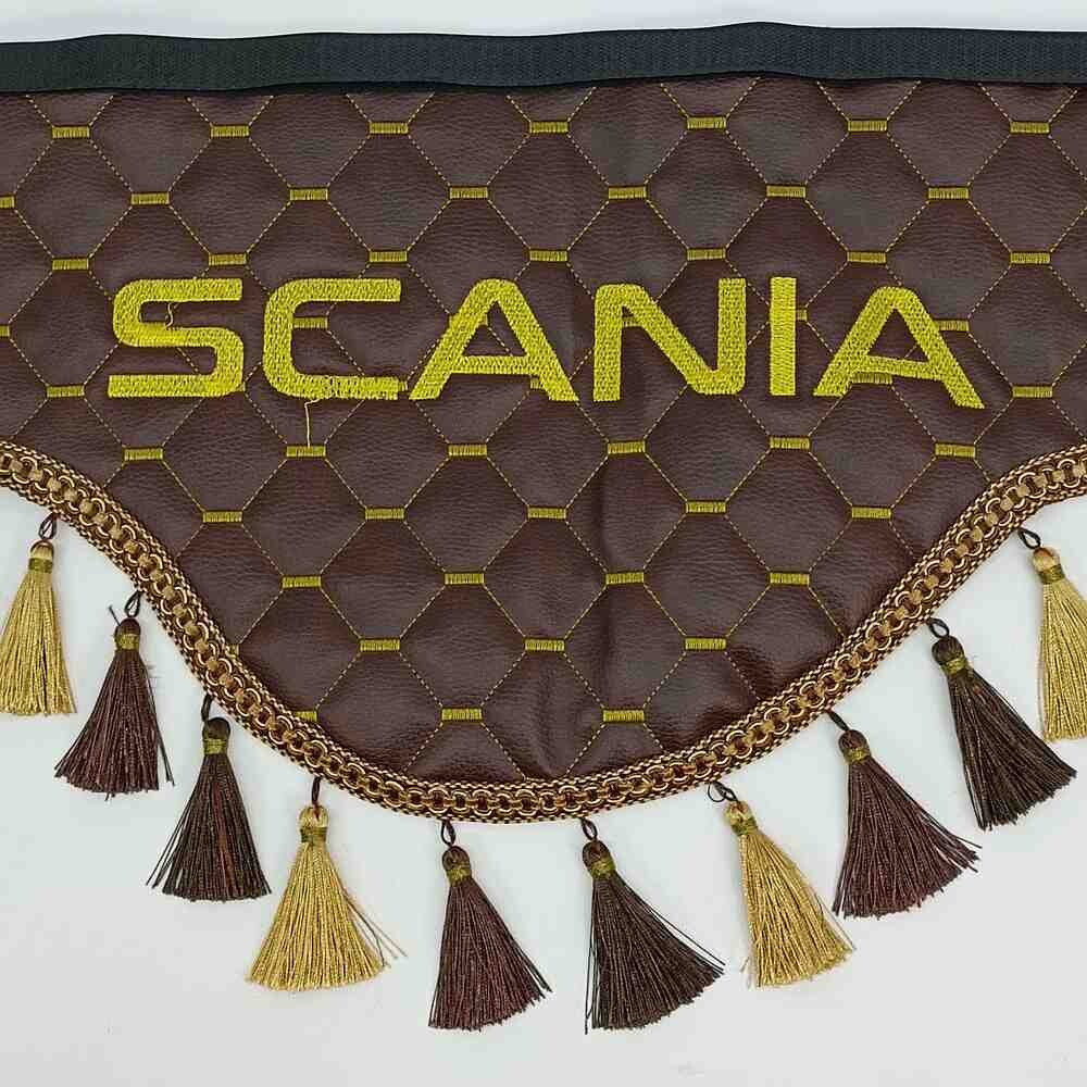 Шторка Экокожа "Maracand" SCANIA лоб+косынки коричневый