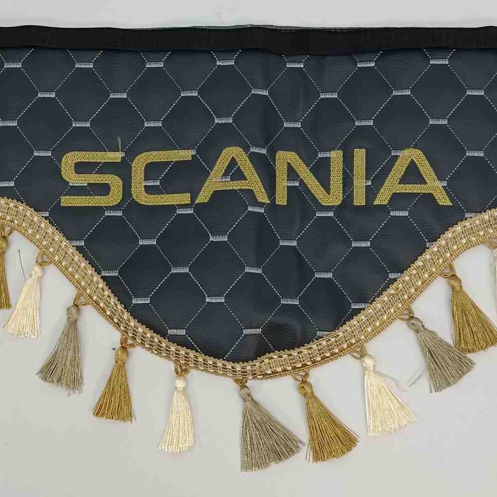 Шторка Экокожа "Maracand" SCANIA лоб+косынки серая Шторка Экокожа "Maracand" SCANIA лоб+косынки серая