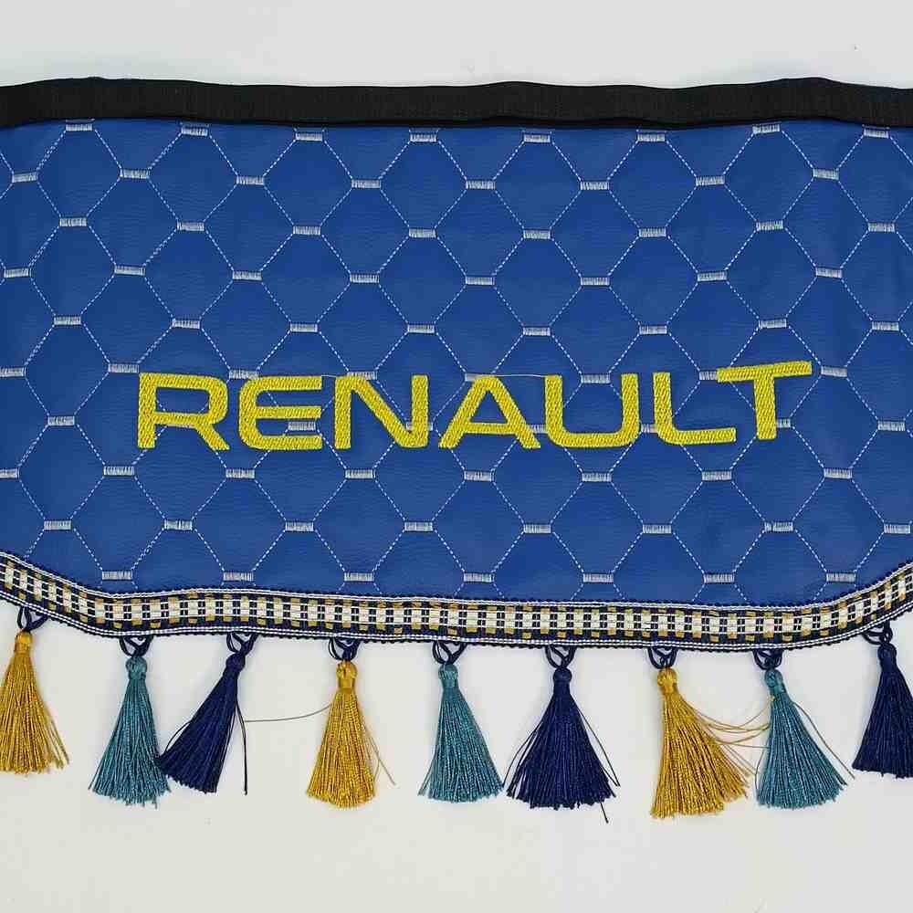 Шторка Экокожа "Memphis" RENAULT лоб+косынки синяя Шторка Экокожа "Memphis" RENAULT лоб+косынки синяя