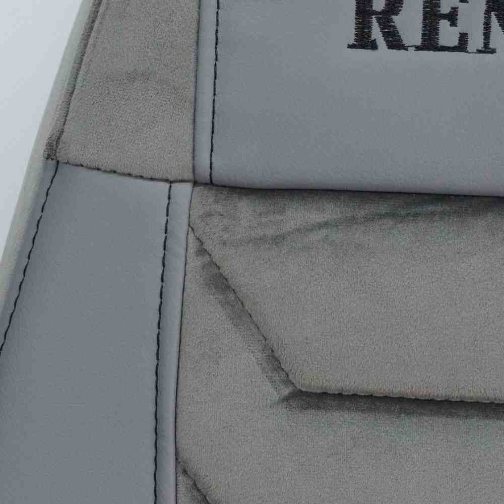 Чехол на сиденья Chess RENAULT MAGNUM (2001- 2013) водитель, пассажир поворотное сидение, серая кожа-серый велюр