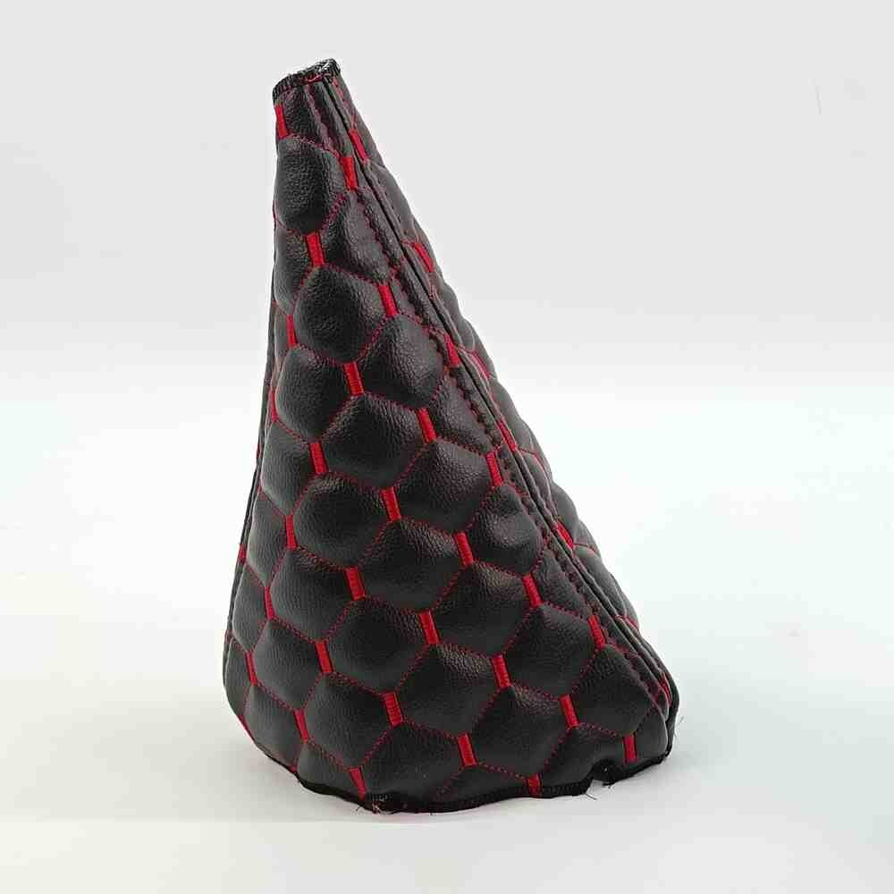 Чохол КПП екошкіра MAN TGL \чорна шкіра -червона нитка\ Чохол КПП екошкіра MAN TGL \чорна шкіра -червона нитка\