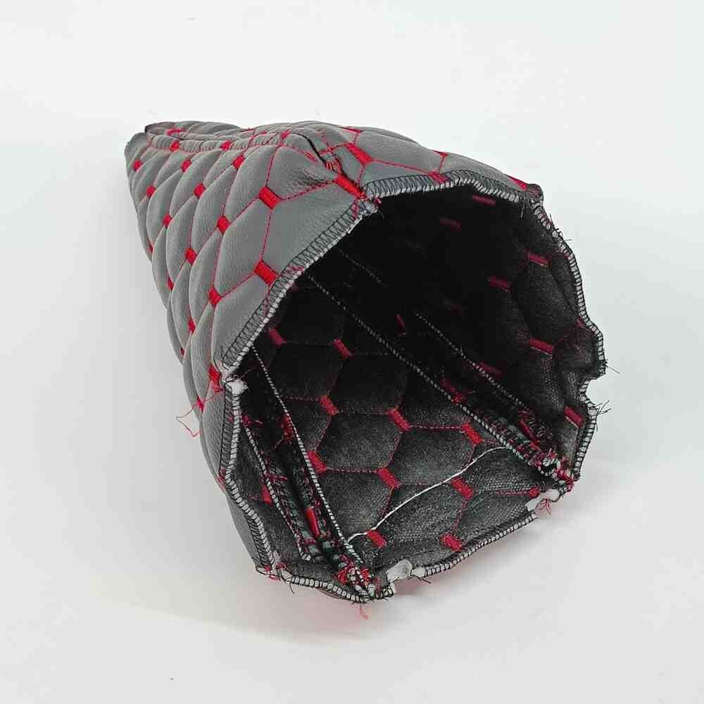 Чохол КПП екошкіра MAN TGL \чорна шкіра -червона нитка\ Чохол КПП екошкіра MAN TGL \чорна шкіра -червона нитка\