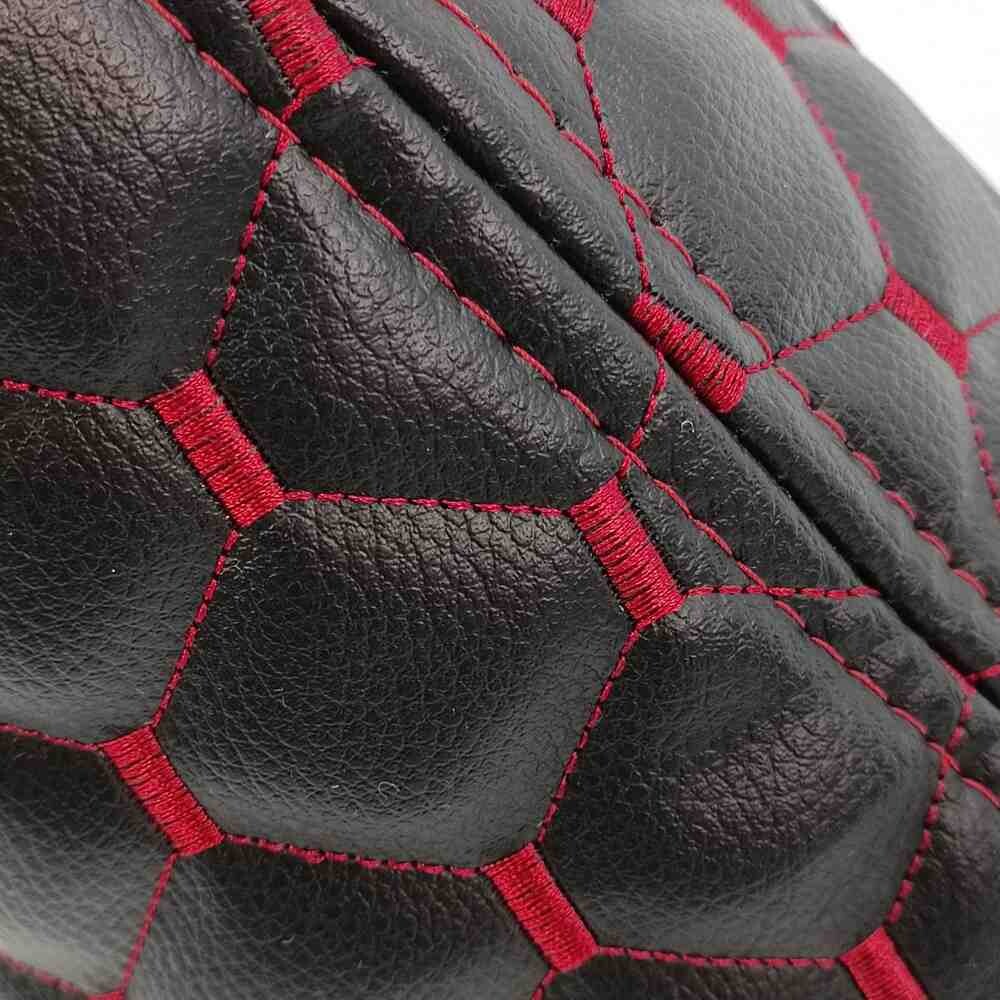 Чохол КПП екошкіра MAN TGL \чорна шкіра -червона нитка\ Чохол КПП екошкіра MAN TGL \чорна шкіра -червона нитка\