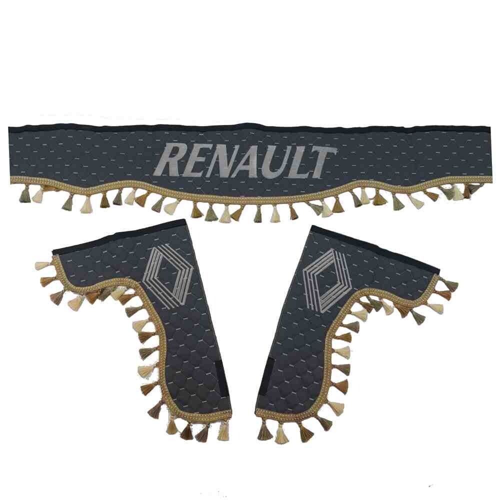 Шторка Экокожа "Pergam" RENAULT лоб+косынки серая