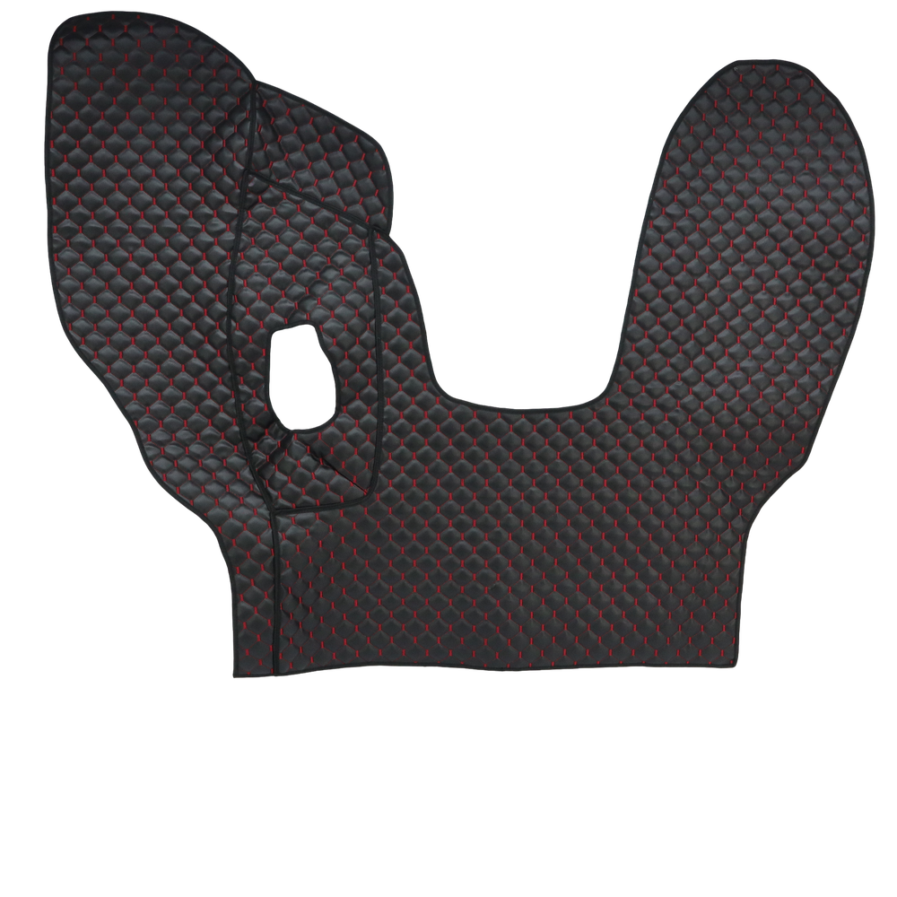 Килимок Екошкіра DAF CF85 2000-2013; МКПП, чорний, червоний рядок