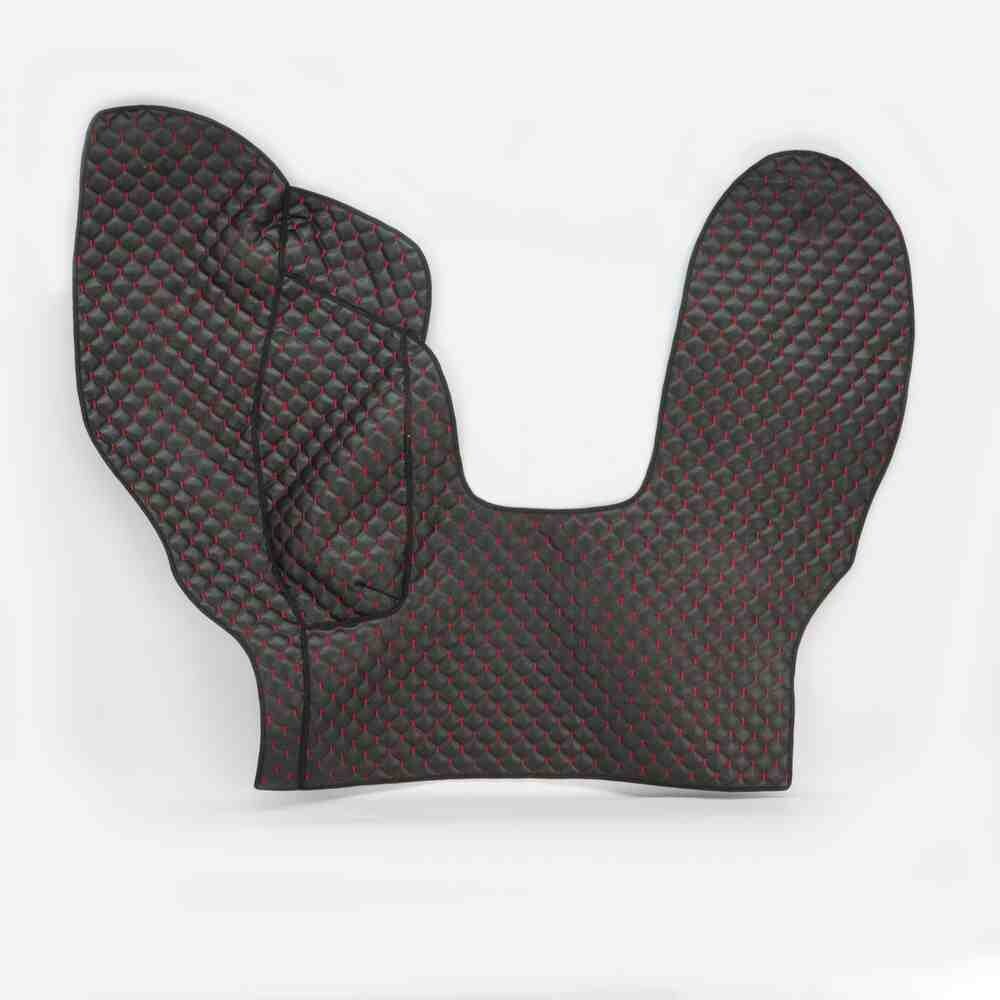 Килимок Екошкіра DAF CF85 2000-2013; МКПП, чорний, червоний рядок