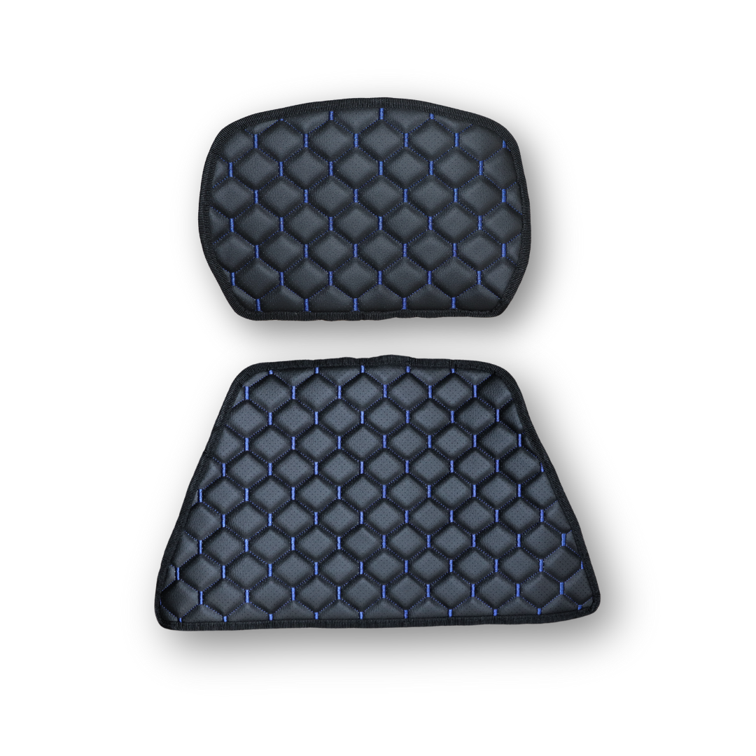 Килимок Екошкіра DAF XF106 з 2013; АКПП, чорний, перфорація, синя нитка, АСП