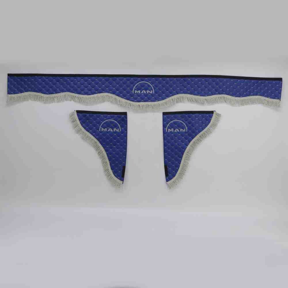 Шторка Екошкіра "Wave" MAN лоб + косинки синя