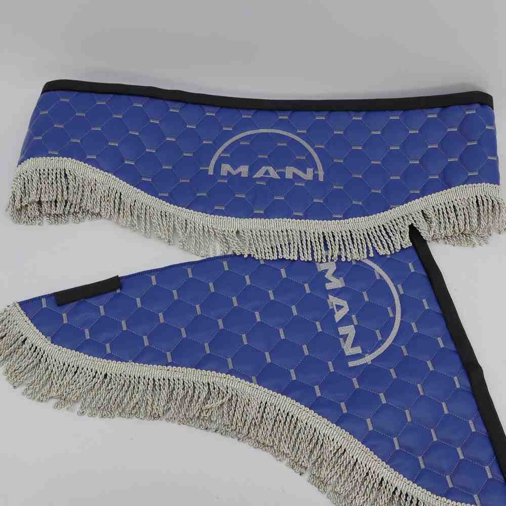 Шторка Екошкіра "Wave" MAN лоб + косинки синя