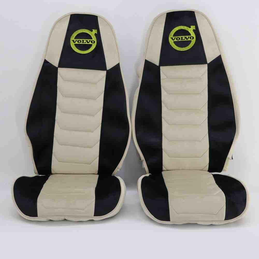 Чохол на сидіння Chess VOLVO FH FM (2014-...) чорний - світло беж.