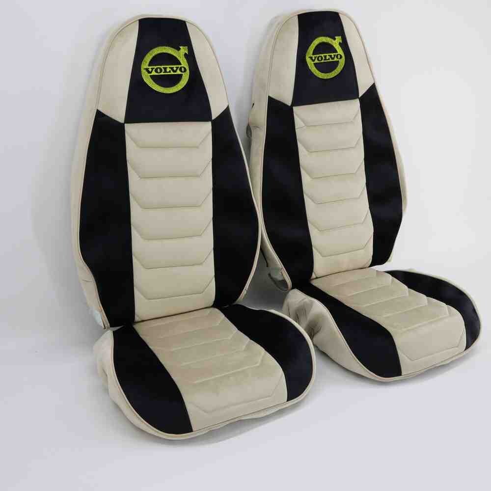 Чохол на сидіння Chess VOLVO FH FM (2014-...) чорний - світло беж. Чохол на сидіння Chess VOLVO FH FM (2014-...) чорний - світло беж.