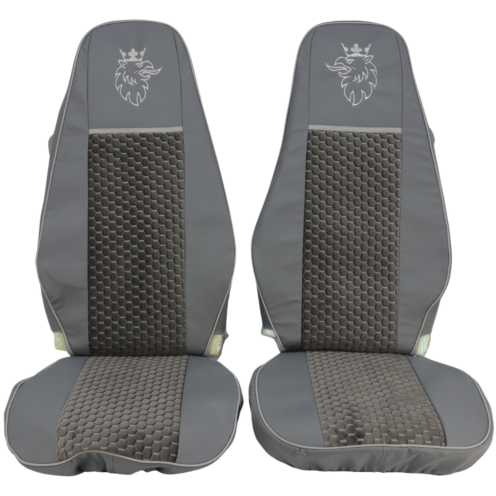 Чехол на сиденья SCANIA R,G,P (2004-2017) водит. пилот - пасс. пилот, серый Чехол на сиденья SCANIA R,G,P (2004-2017) водит. пилот - пасс. пилот, серый