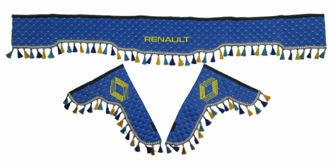 Шторка Экокожа "Memphis" RENAULT лоб+косынки синяя