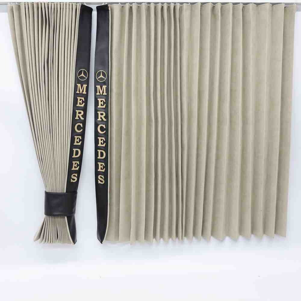 Штори Рогожка "Bow Folds" MERCEDES нічні бежеві