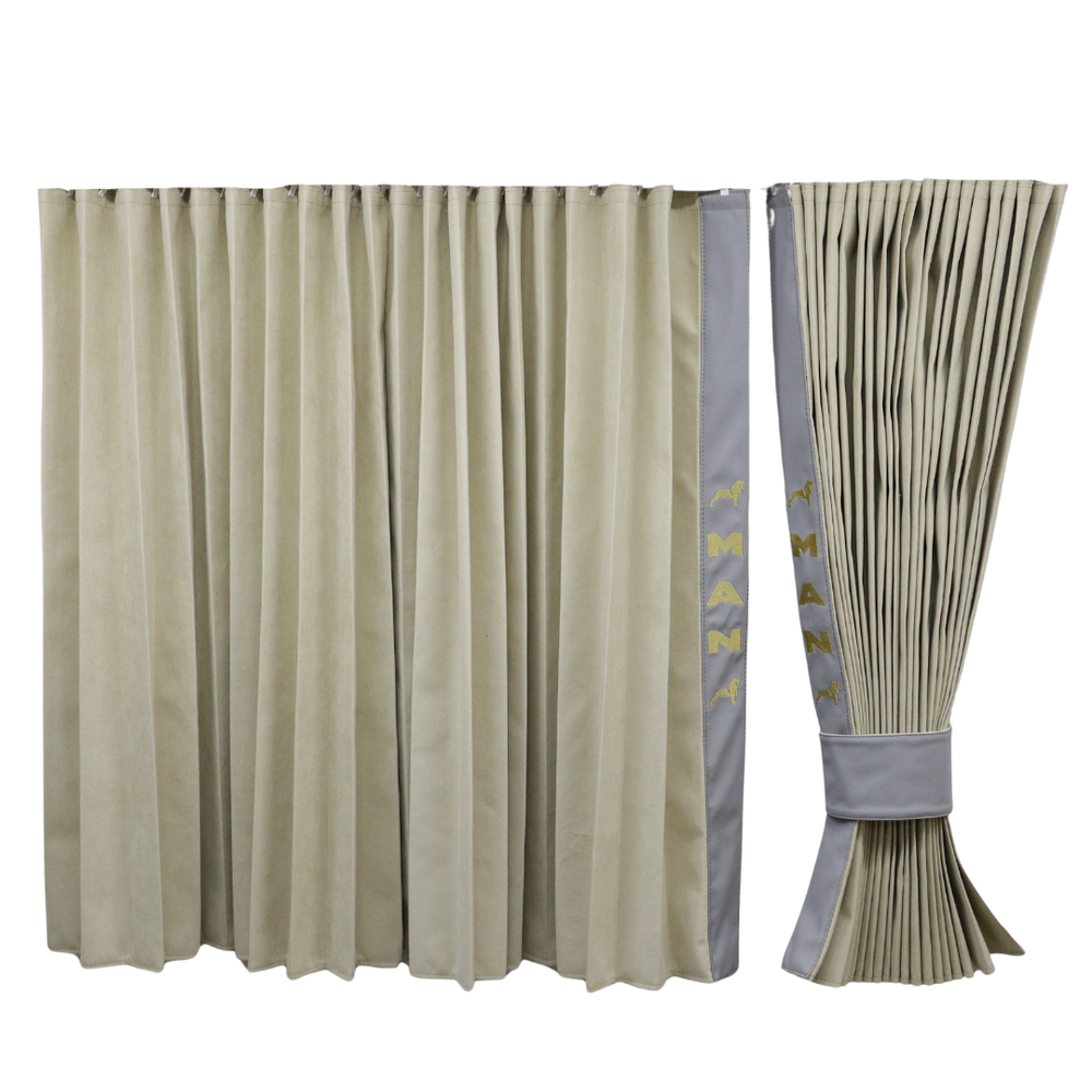 Штори Рогожка "Bow Folds" MAN нічні бежеві