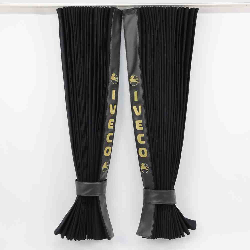 Штори Рогожка "Bow Folds" IVECO нічні чорні 2х сторонні