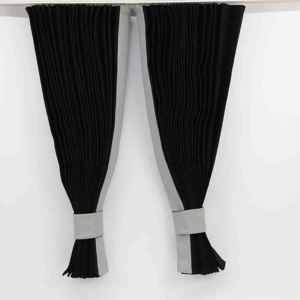 Шторы Рогожка "Bow Folds" ночные черные, 2х сторонние