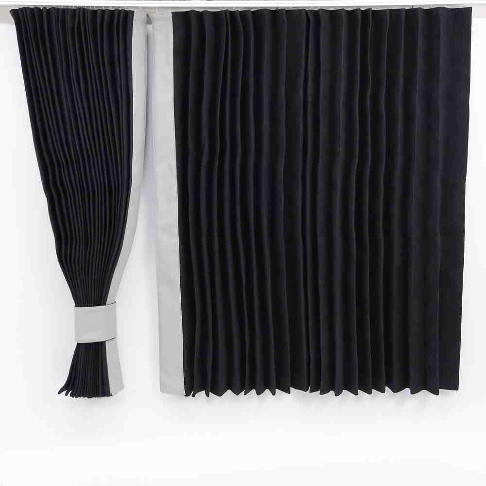 Шторы Рогожка "Bow Folds" ночные черные, 2х сторонние
