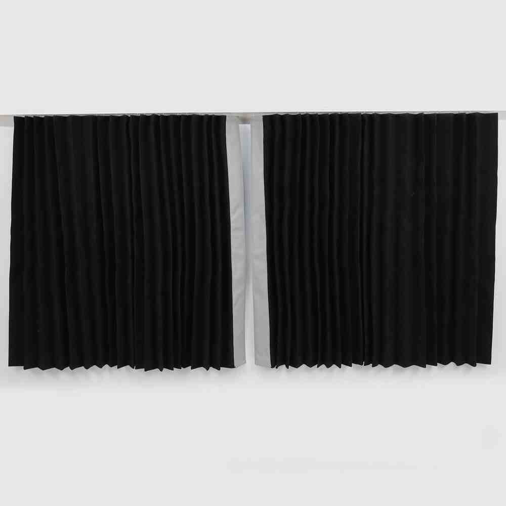 Шторы Рогожка "Bow Folds" ночные черные, 2х сторонние