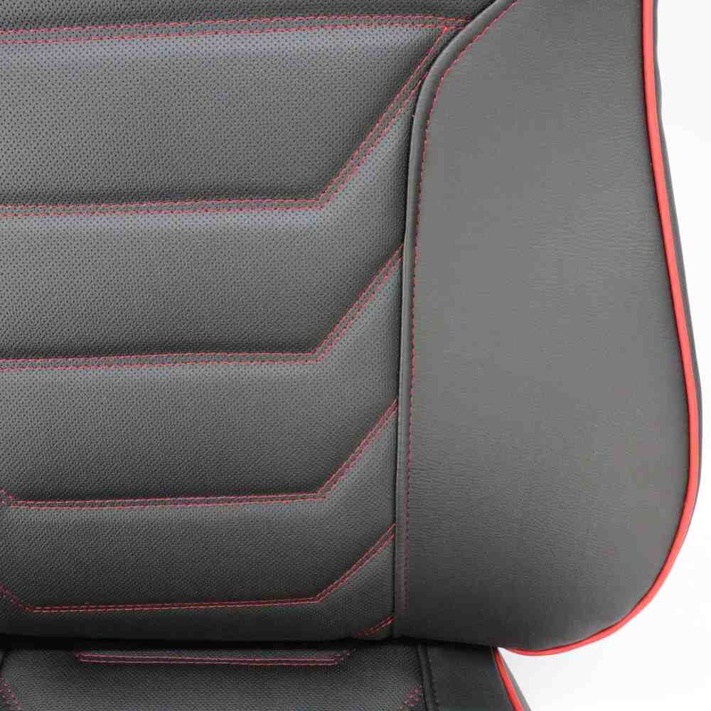 Чохол на сидіння MAN TGX,TGA,TGL,TGM,TGS; (2007-2020) 1 ремінь, водій (Низький) пасажир (Високий) перфорована шкіра чорна - боки чорні