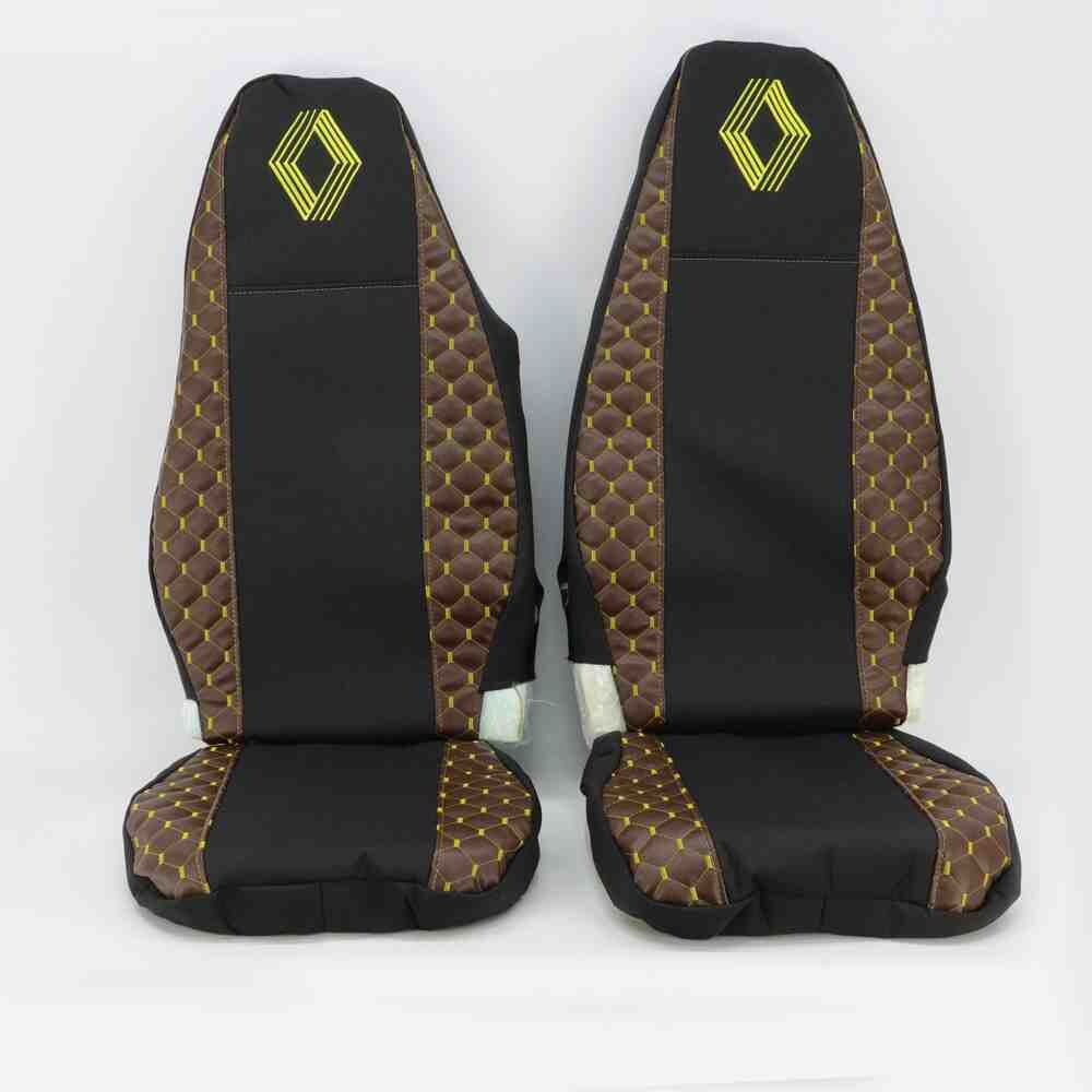 Чохол на сидіння Екошкіра, Renault Magnum (2001-2013) водій, пасажир поворотне сидіння, коричневий