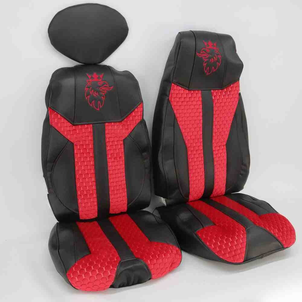 Чохол на сидіння Enterprise SCANIA R,G,P (2004-2017) водій пілот - пас. складне,  червоний