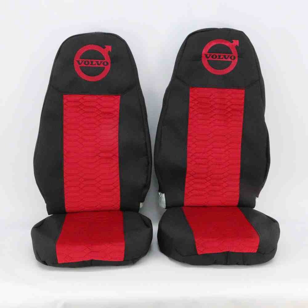 Чехол на сиденья KADIFE Велюр+Ткань VOLVO FH FM (2014-...)  (пилот) красный