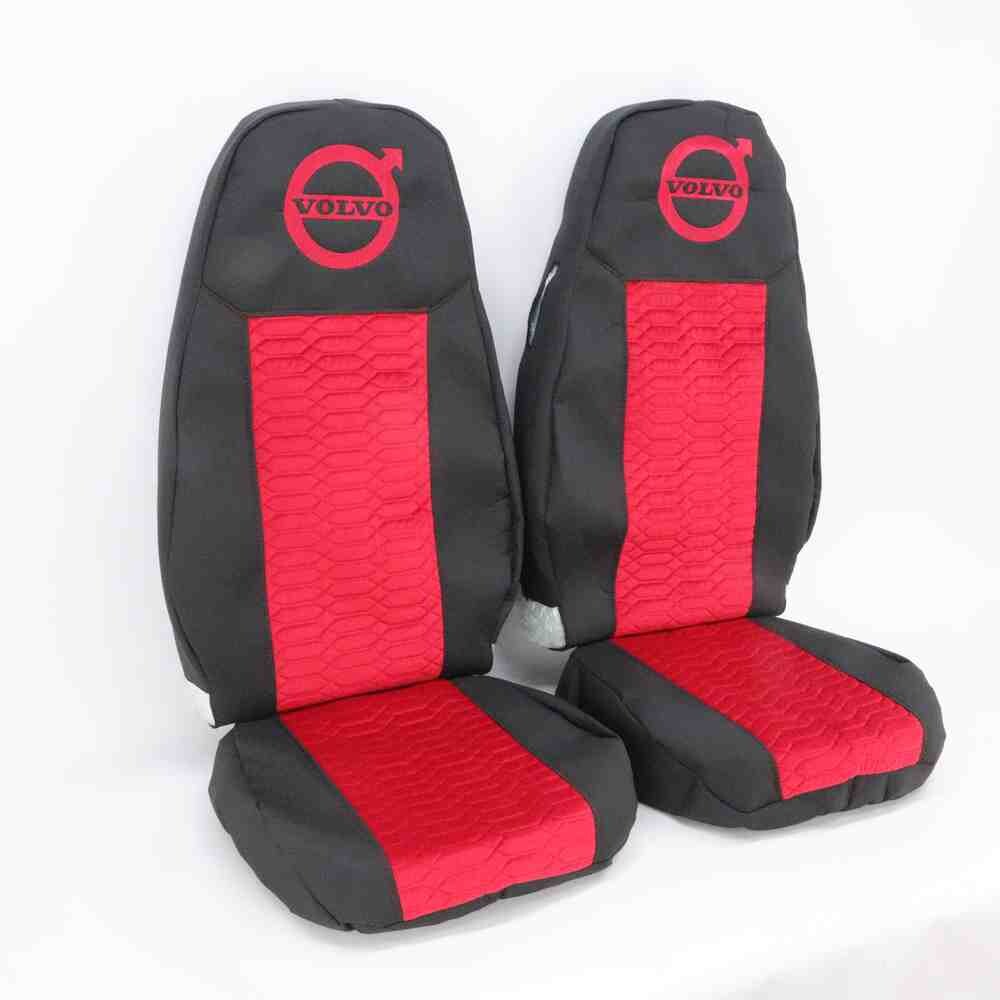 Чехол на сиденья KADIFE Велюр+Ткань VOLVO FH FM (2014-...)  (пилот) красный