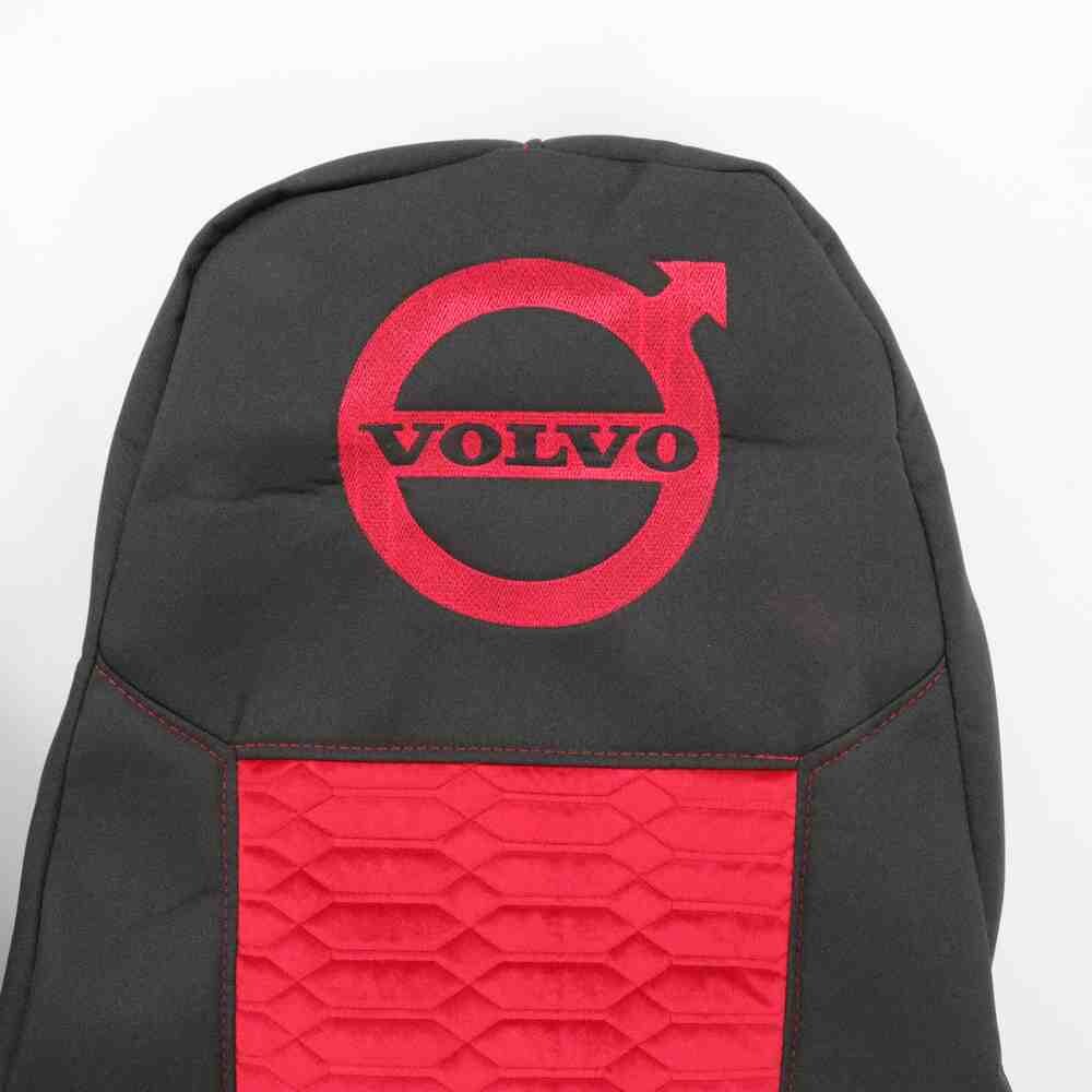 Чехол на сиденья KADIFE Велюр+Ткань VOLVO FH FM (2014-...)  (пилот) красный