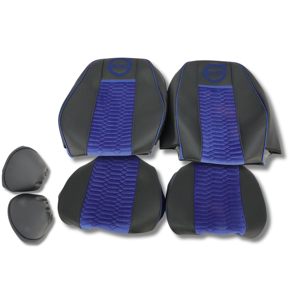 Чехол на сиденья KADIFE Велюр+Экокожа VOLVO FH FM (2002-2013) черная кожа-синий велюр(с подголовниками) Чехол на сиденья KADIFE Велюр+Экокожа VOLVO FH FM (2002-2013) черная кожа-синий велюр(с подголовниками)