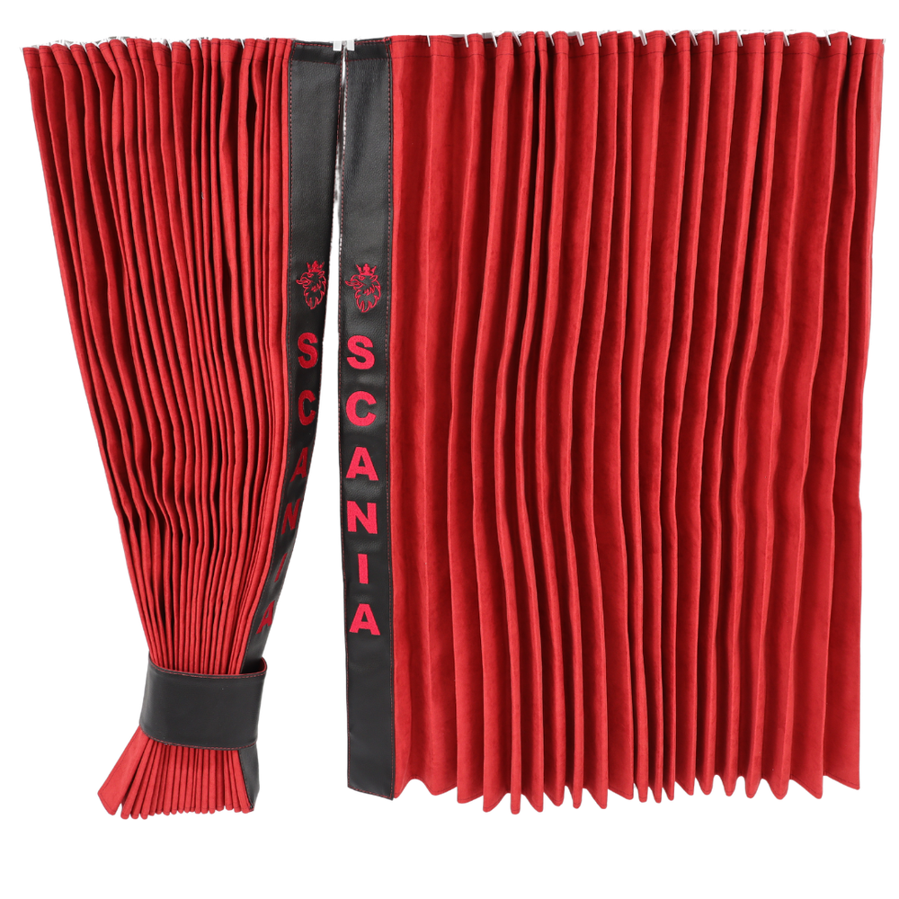 Шторы Рогожка "Bow Folds" SCANIA ночные красные