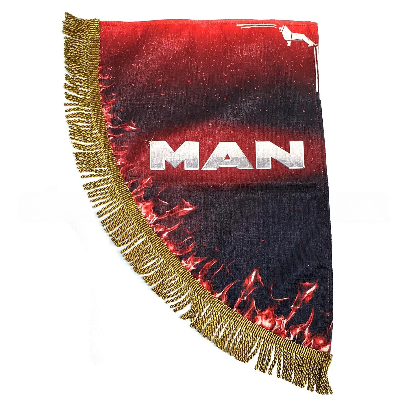 Шторка комплект MAN красная