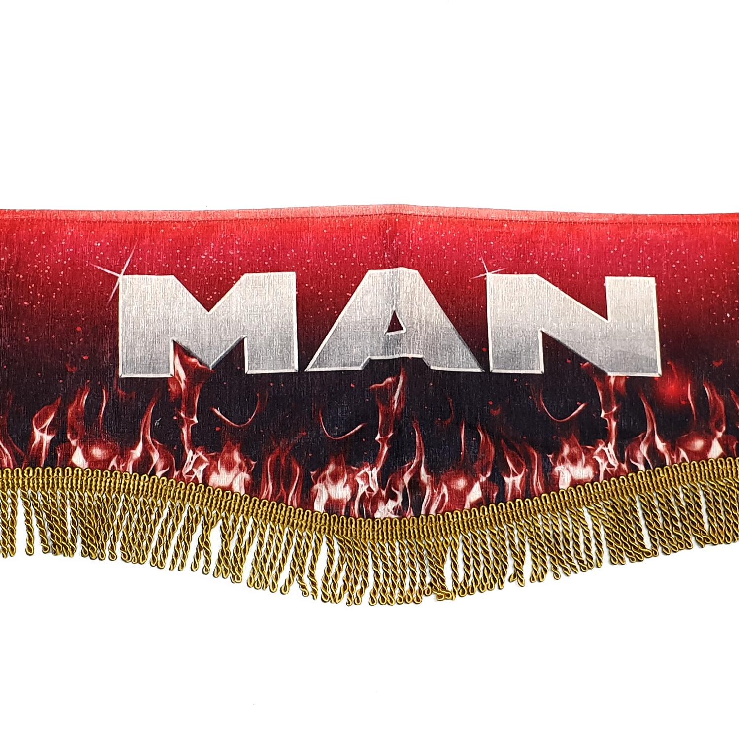 Шторка комплект MAN красная